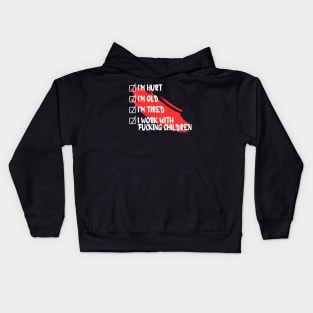 Worn Out, Rebellious, and Working with Kids - Old Man Punk Kids Hoodie